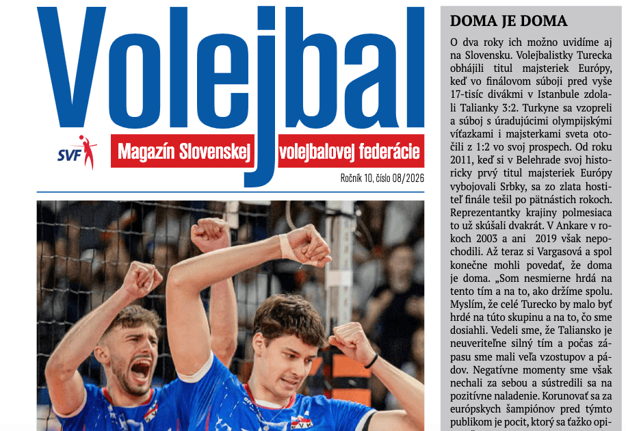 Vychádza nové číslo magazínu Volejbal – august 2026