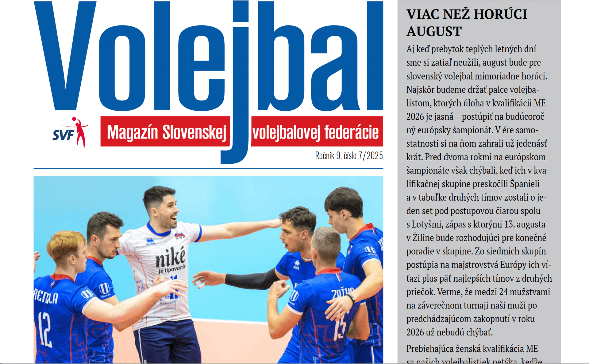 Vychádza nové číslo magazínu Volejbal - júl 2025