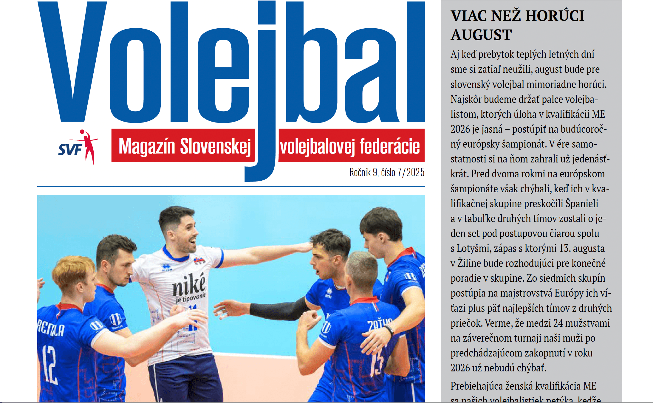 Vychádza nové číslo magazínu Volejbal - júl 2025