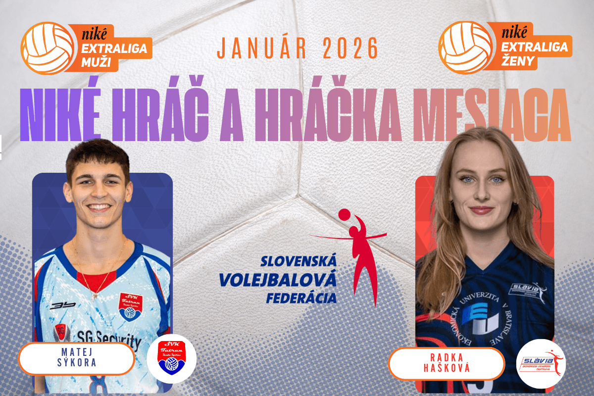 Niké hráčmi mesiaca január Radka Hašková a Matej Sýkora