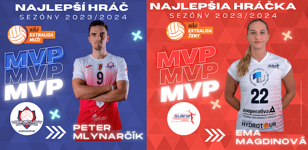 Najlepšími hráčmi Niké Extraligy mužov a žien sú Mlynarčík a Magdinová