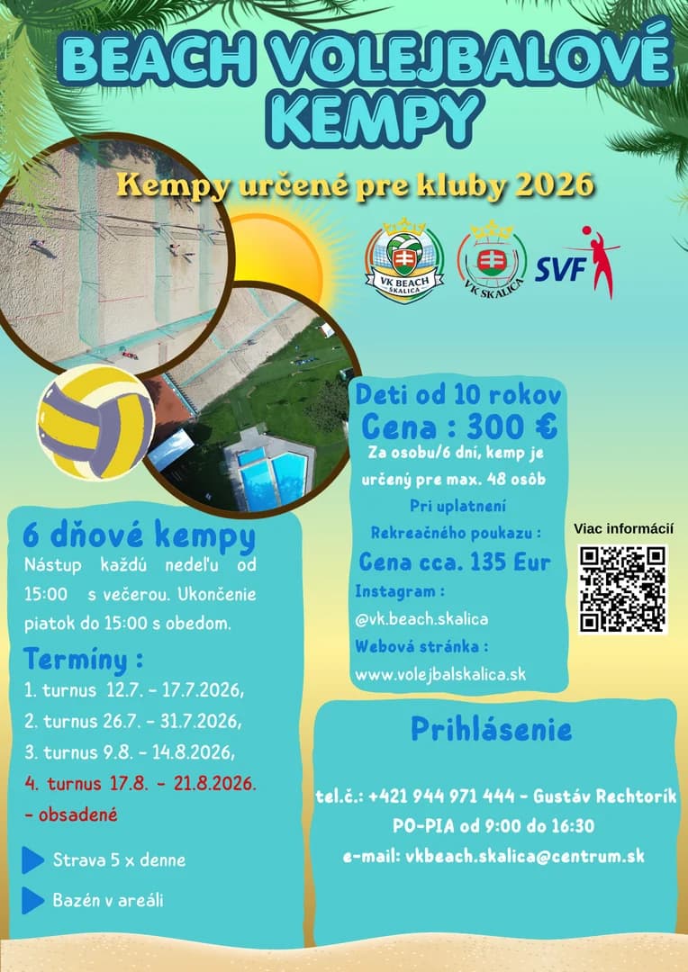 Beach kempy v Skalici: Leto plné piesku a športu pre kluby!
