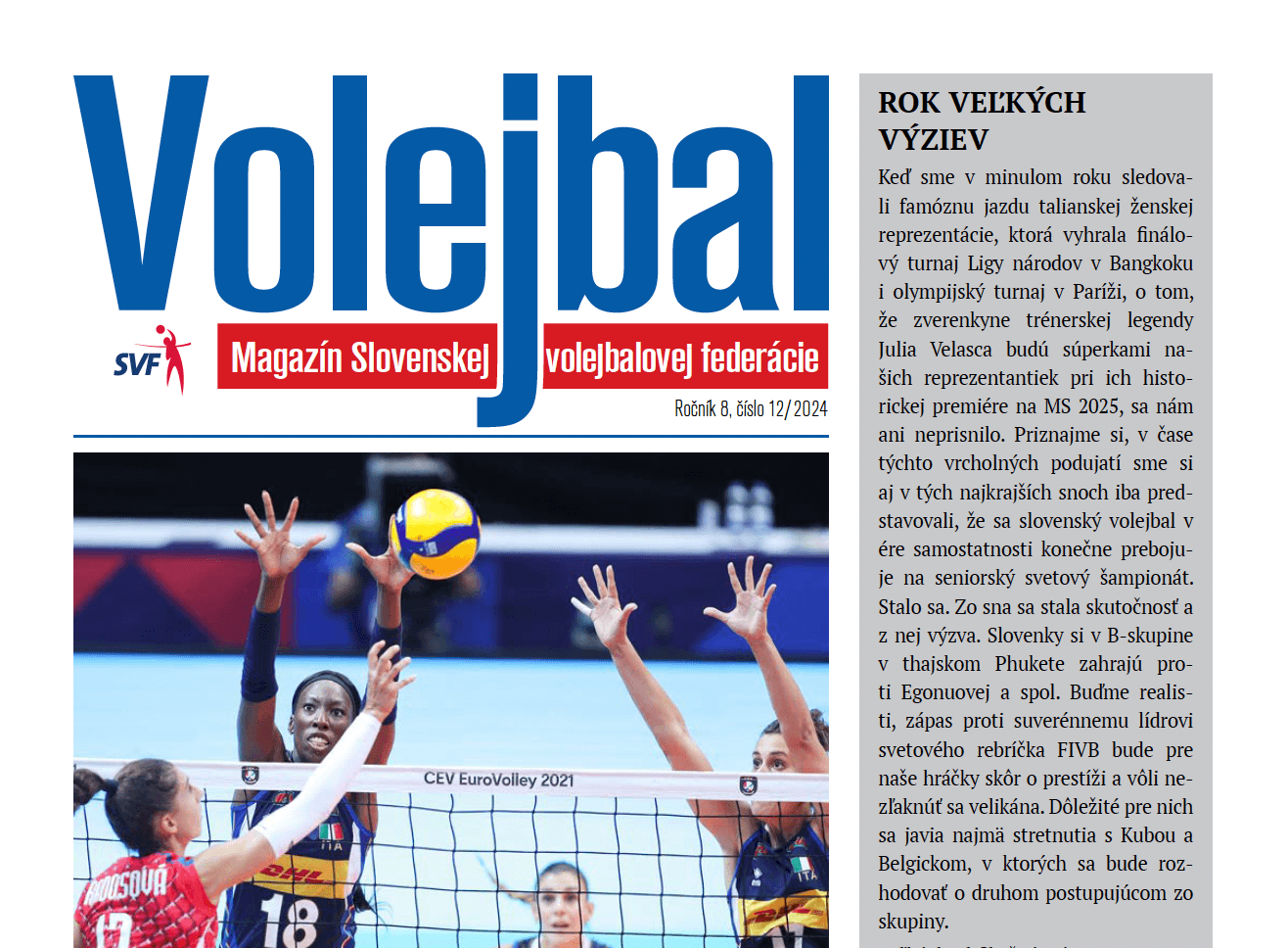 Vychádza nové číslo magazínu Volejbal - december 2024