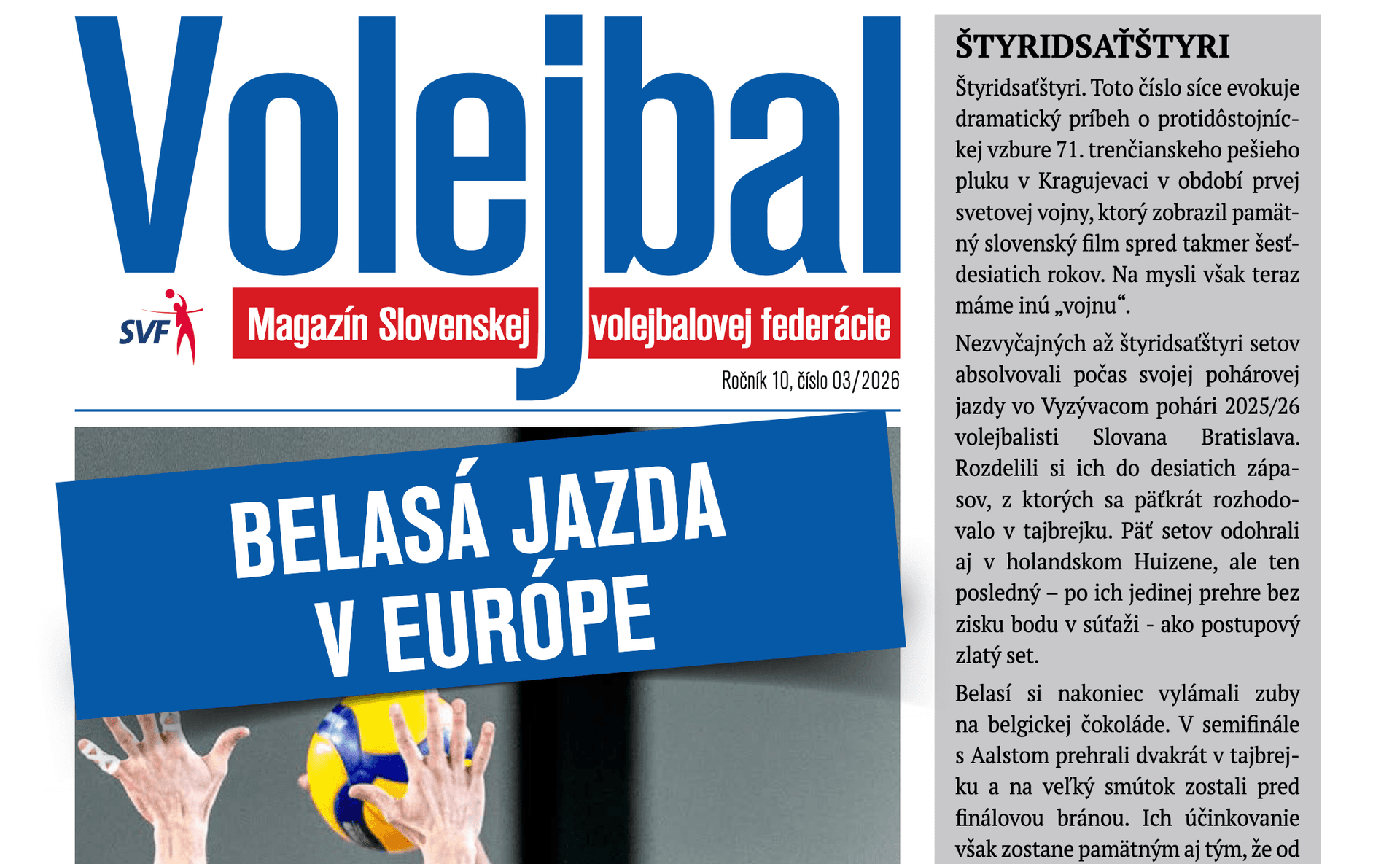 Vychádza nové číslo magazínu Volejbal – marec 2026