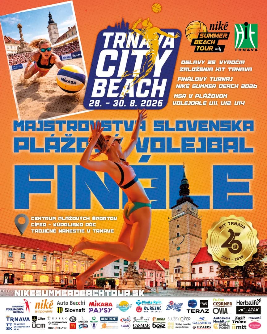 Trnava bude hostiť finále Niké Summer Beach Tour 2026