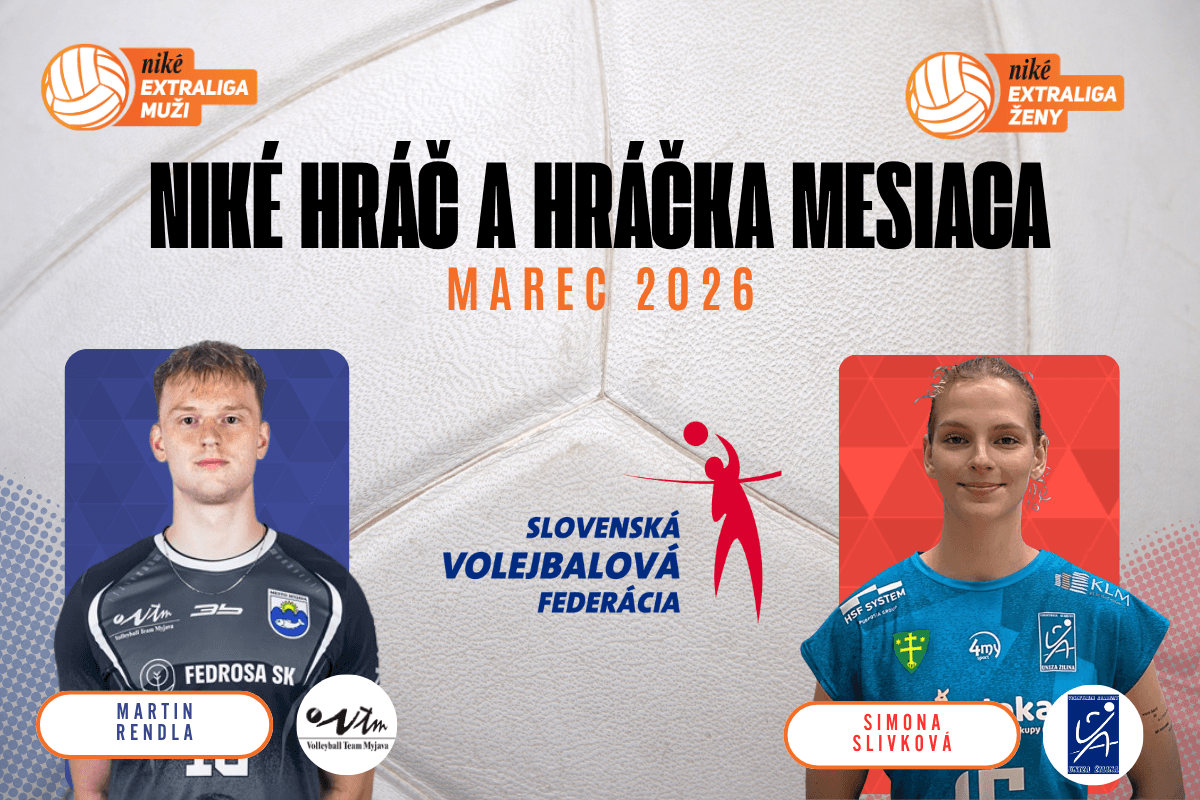 Niké hráčmi mesiaca marec Simona Slivková a Martin Rendla