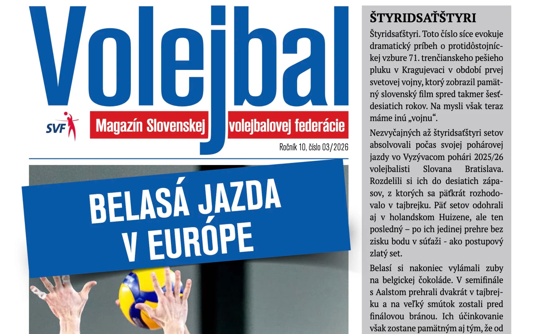 Vychádza nové číslo magazínu Volejbal – marec 2026
