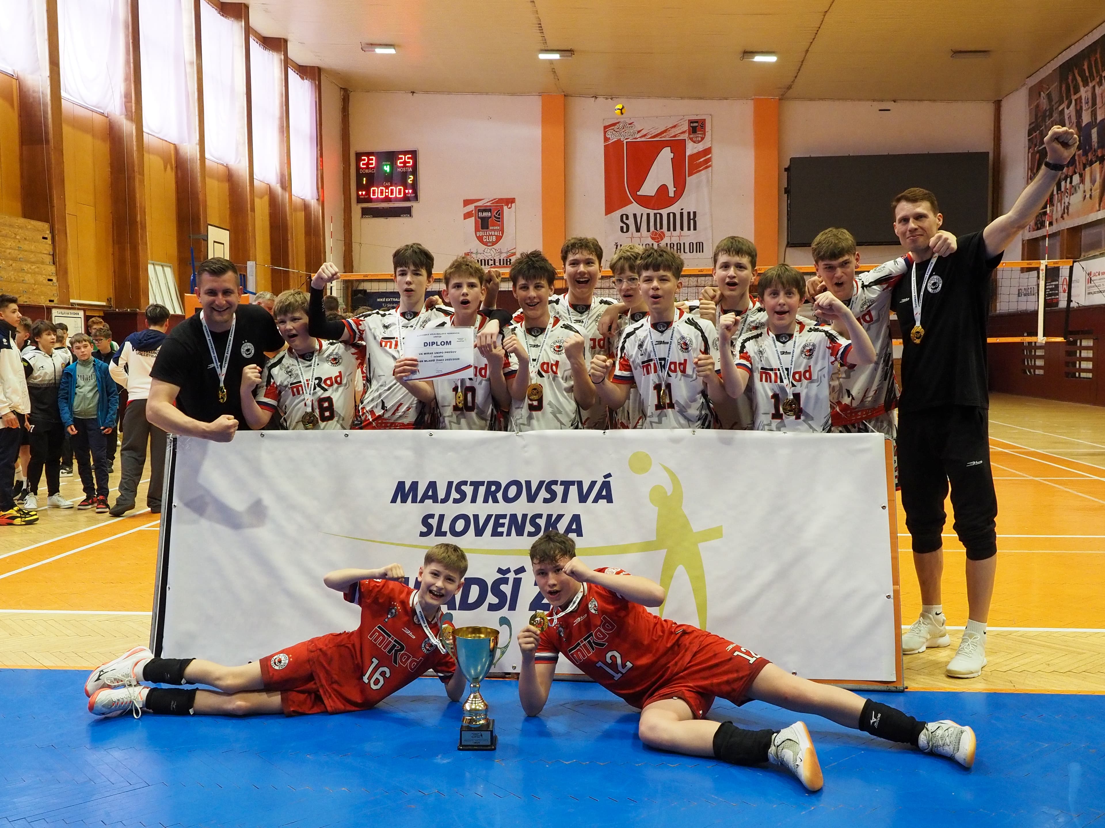 Mladší žiaci VK MIRAD UNIPO Prešov získali vo Svidníku titul majstrov Slovenska