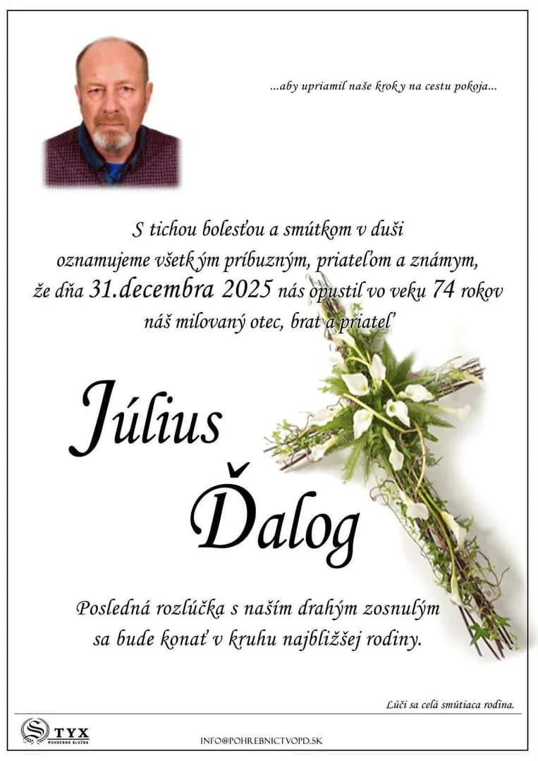 Opustil nás Július Ďalog