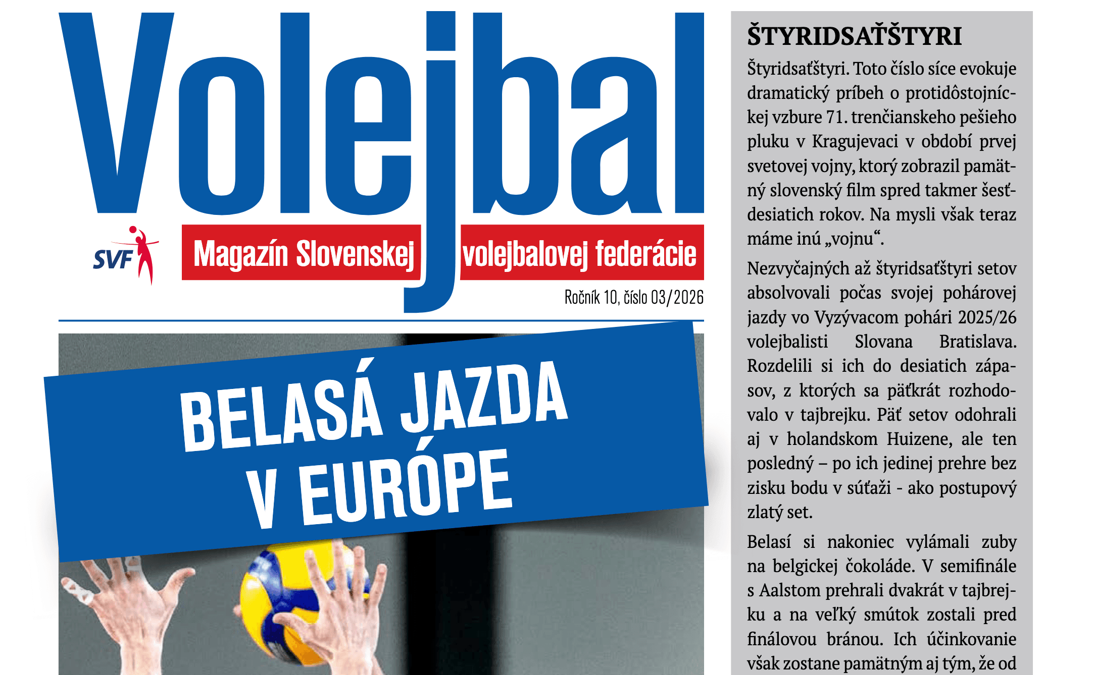 Vychádza nové číslo magazínu Volejbal – marec 2026
