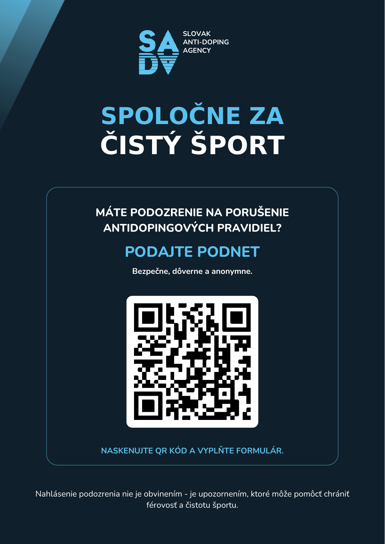 Antidopingová agentúra SR spustila platformu na anonymné podávanie podnetov